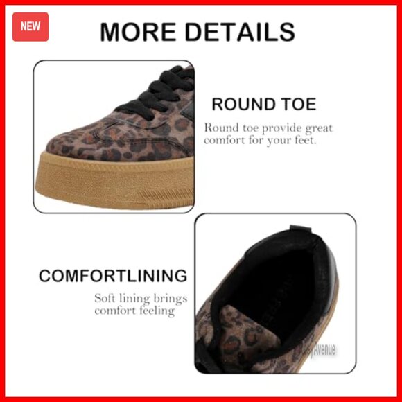 Platform Sneakers with Cushioned Insole, Lightweight Fashion Shoes for Walking - Picture 5 of 7